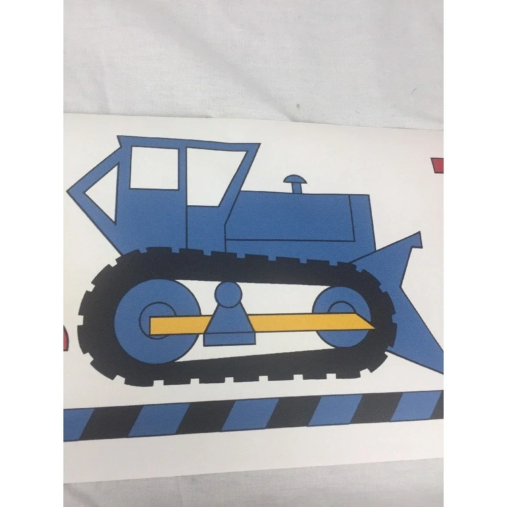 4 Blonder CONSTRUCTION TRUCKS KIDS Wallpaper Border 5 Yards NEW boys room toy